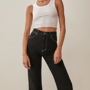 Reformation cropped white ribbed tank size M EUC